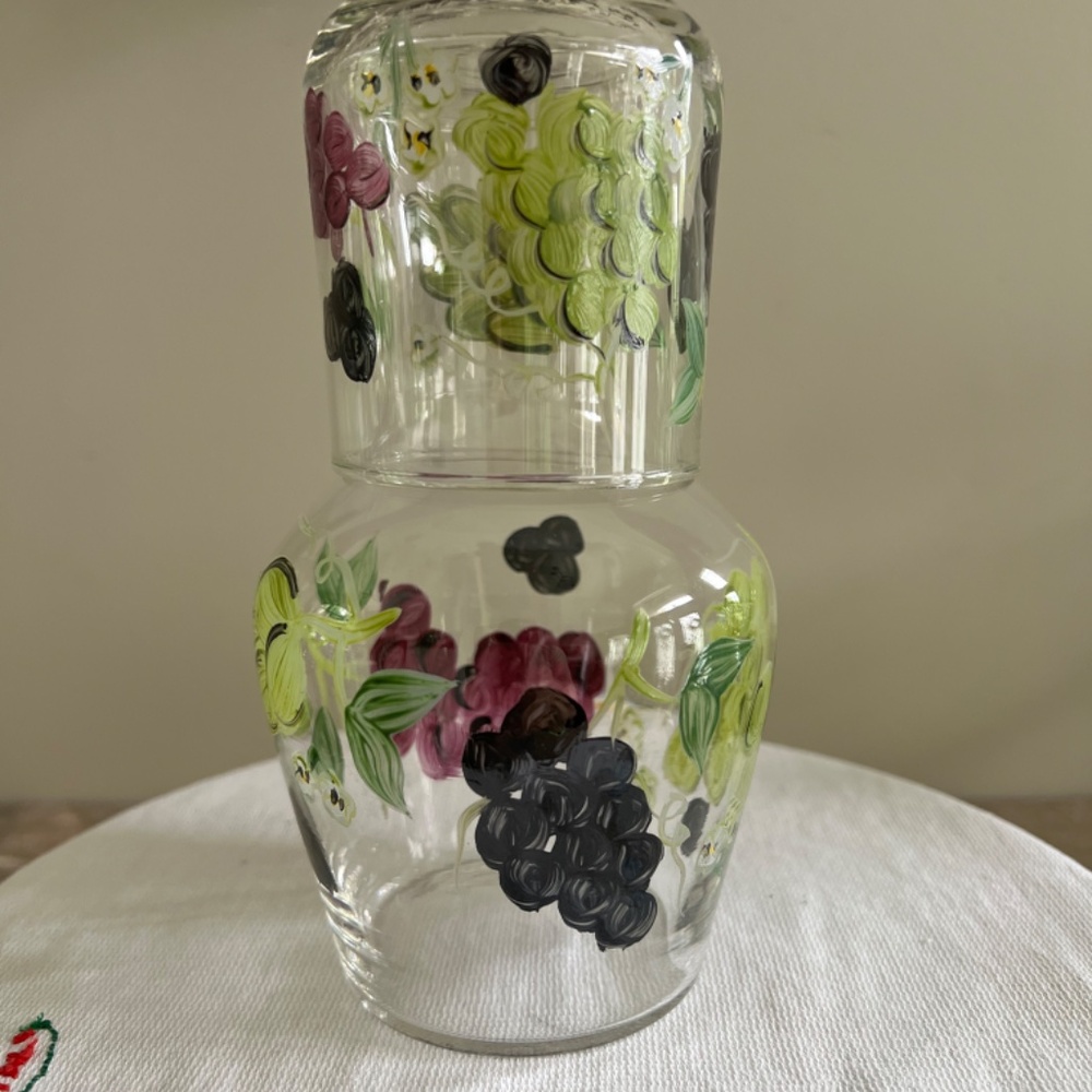 Hand Painted 'Bedside' Decanter & Tumbler